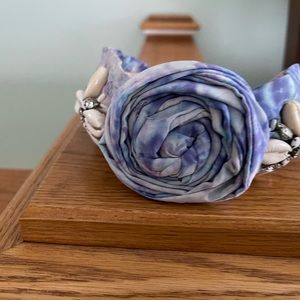 Nam Josh tie dyed top knot w seashells and rhinestones headband